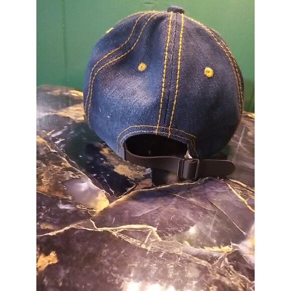 Denim Hat Bling Studded Rhinestones Baseball Cap Hat Adjustable Jeans - Picture 3 of 4